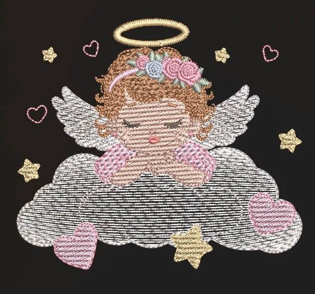 Adorable Angel Baby Girl Embroidery Design Pack – 7 Sizes - Image 2