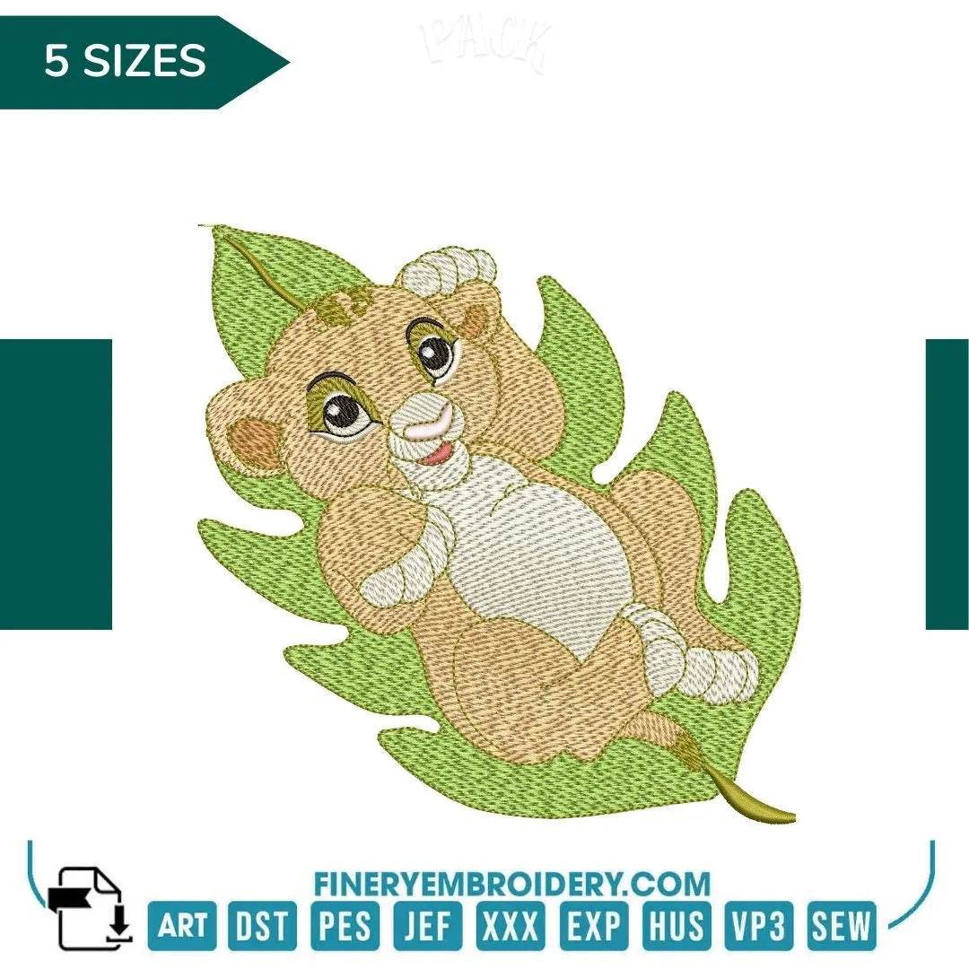 Adorable Baby Lion Embroidery Design - Inspired by Disney's Lion King | 5 Sizes Available