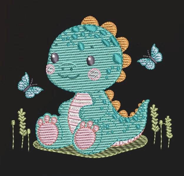 Adorable dinosaur embroidery design  – 7 Sizes - Image 3