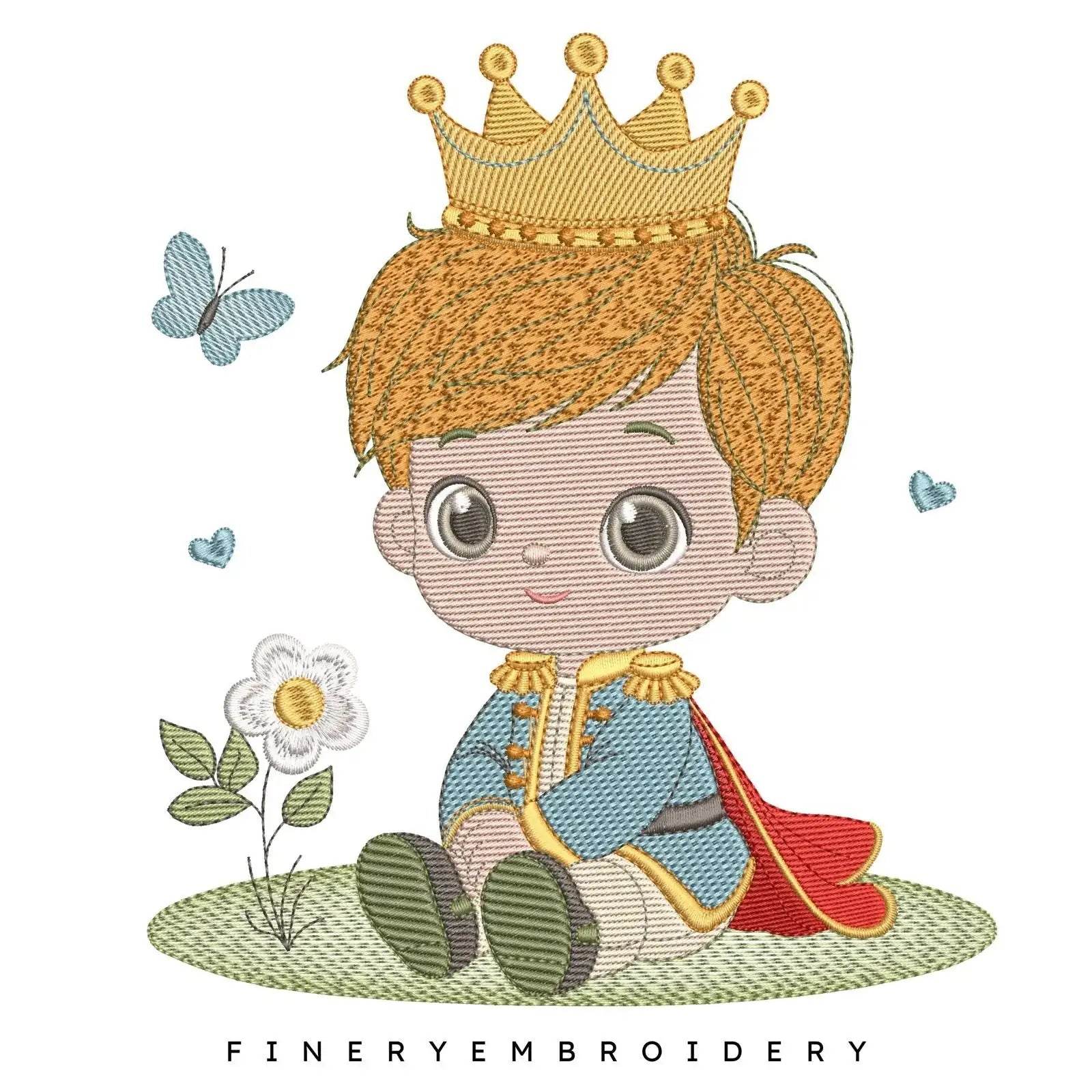 Adorable Little Prince Embroidery Design - 7 Sizes | FineryEmbroidery - Image 2