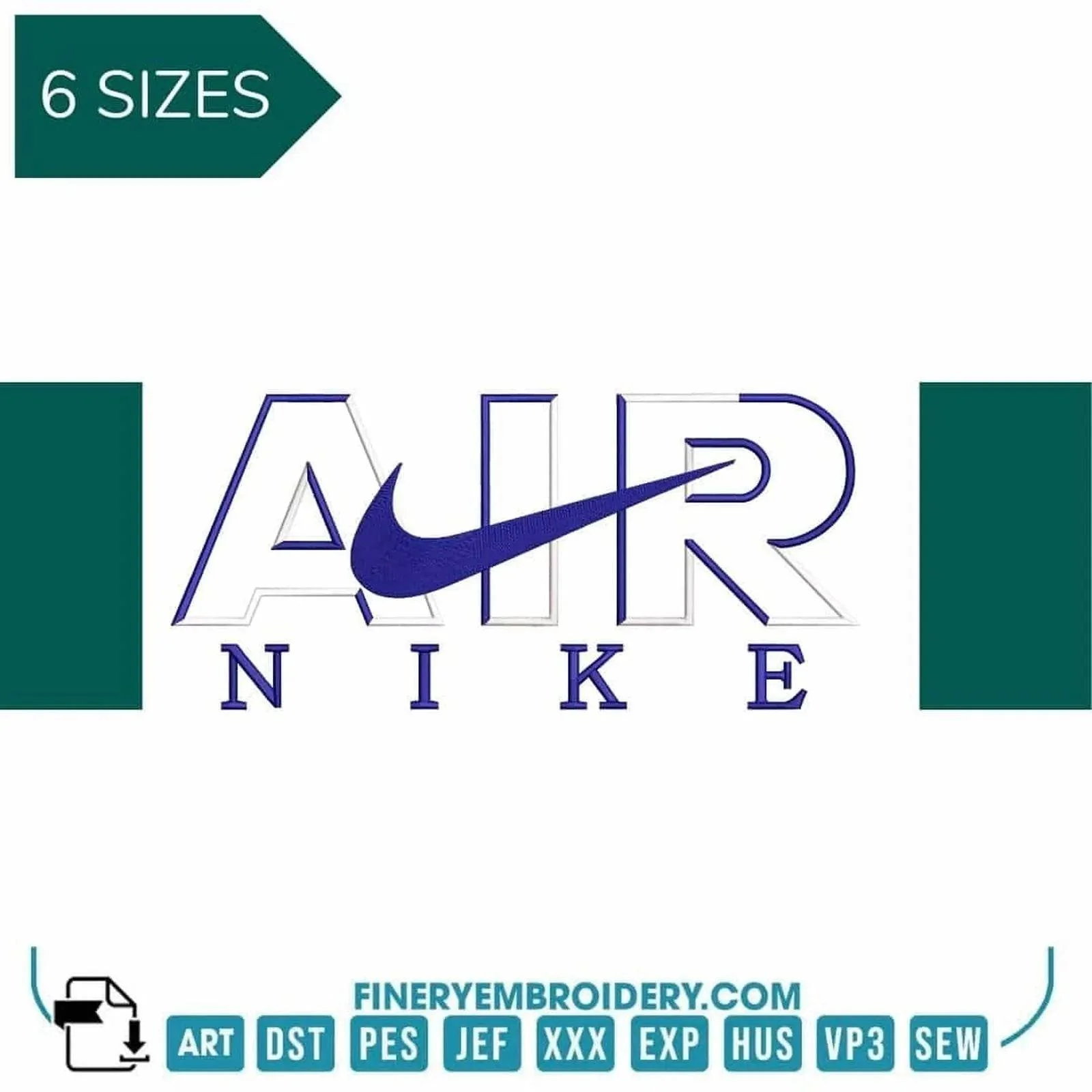 Air Nike Swoosh Overlap- Embroidery Designs