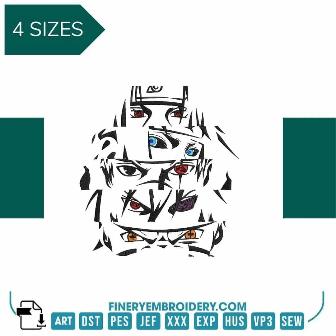 All eyes on me Anime- Embroidery Designs