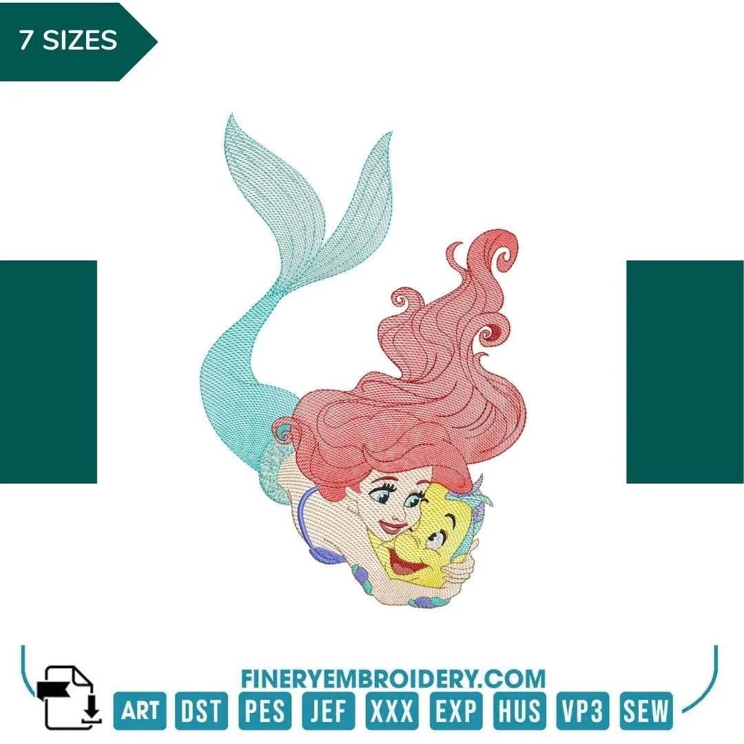 Ariel the Mermaid - Embroidery design