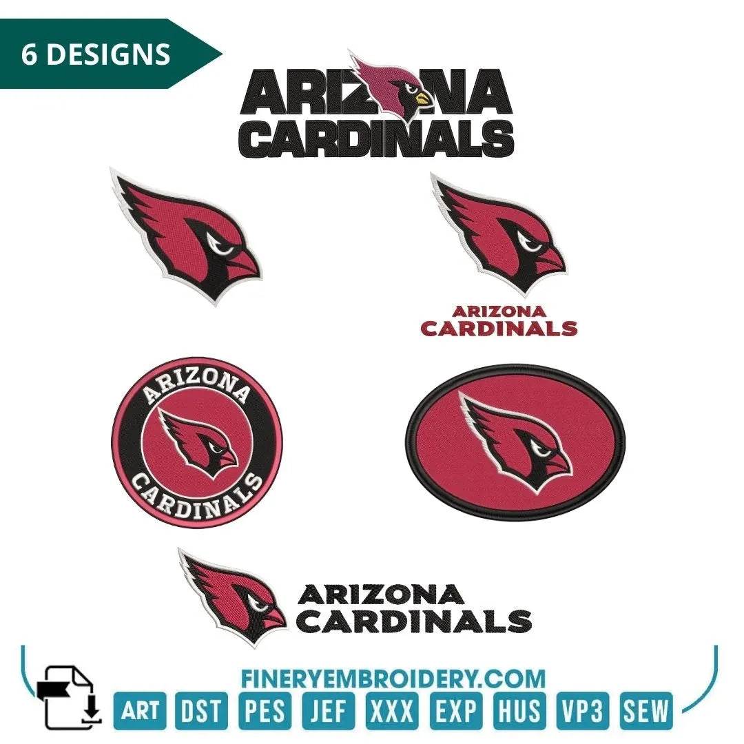 ARIZONA CARDINAL- Pack of 6 Designs - Embroidery Design