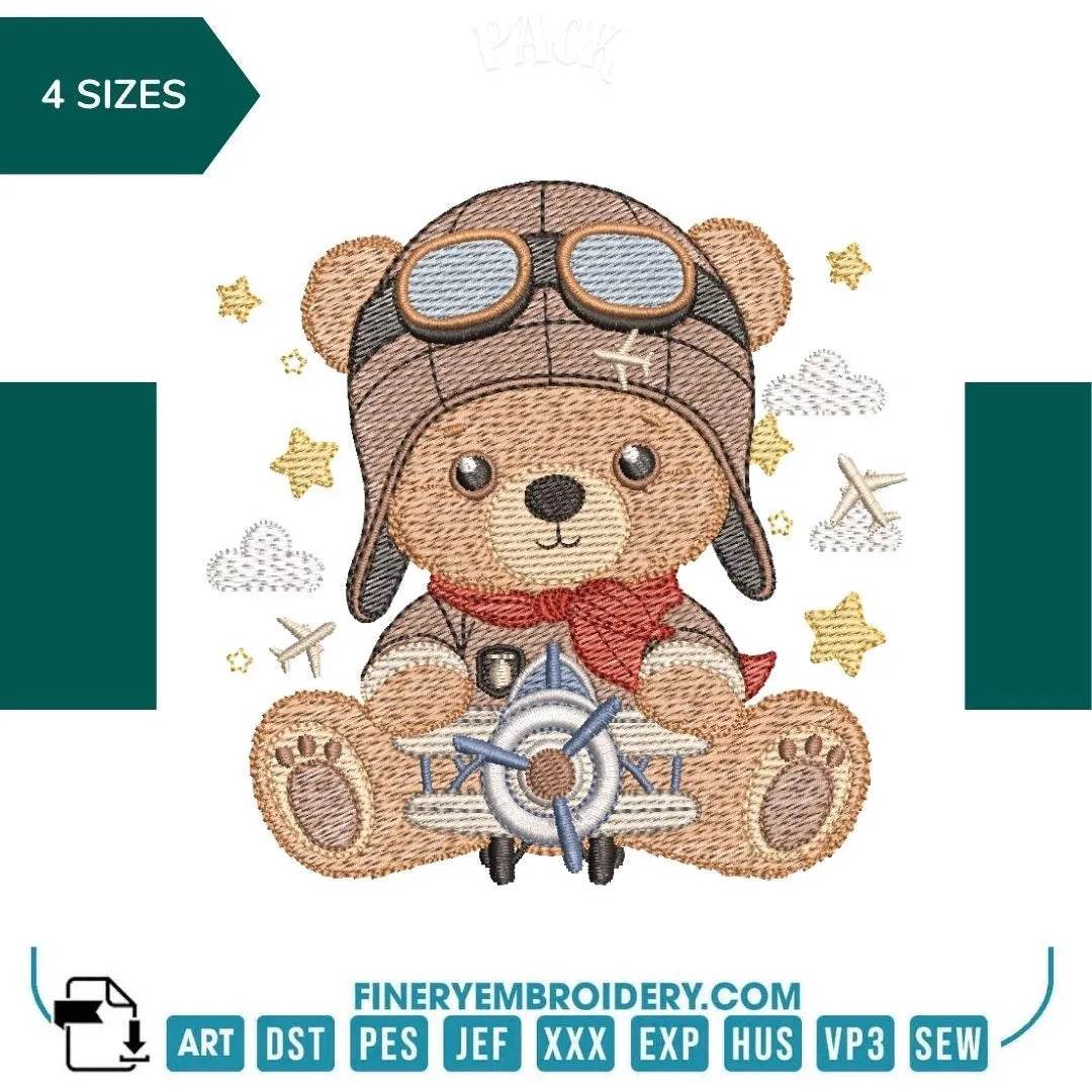Aviator Bear - Embroidery design