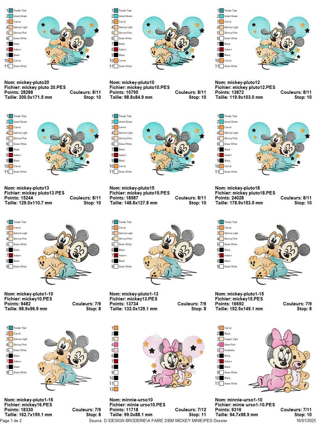 Baby Mickey and Minnie Embroidery Design Pack - Multi-Size Bundle - Image 6