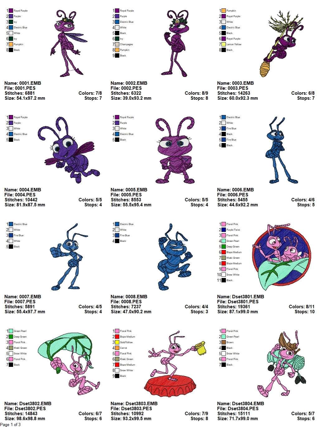 Bugs: A Miniature Adventure - Pack of 28 Designs - Embroidery Design - Image 4