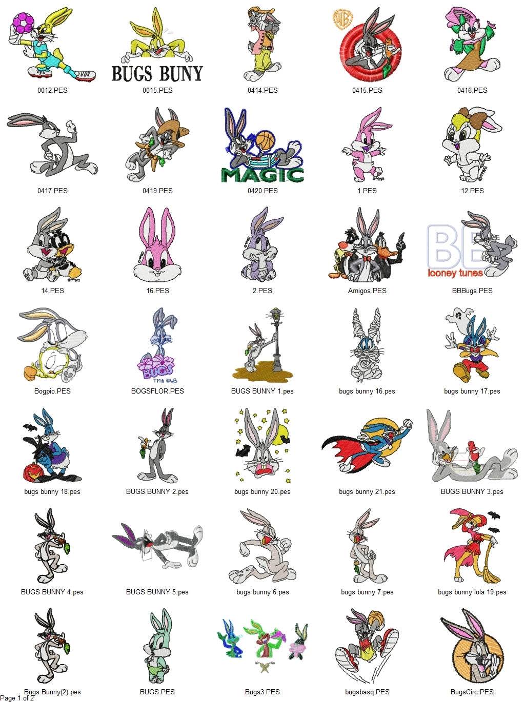 Bugs Bunny - Pack of 68 Designs - Embroidery Design - Image 4