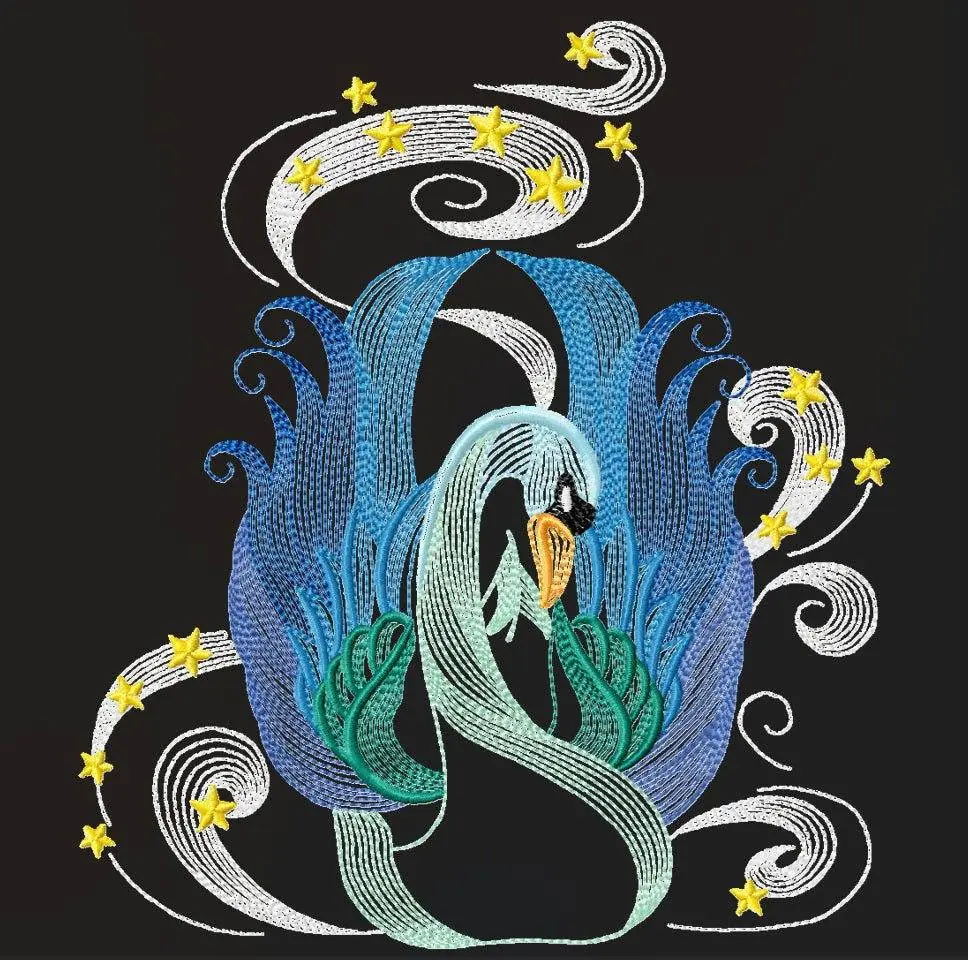Celestial Swan Fantasy Embroidery Pack - Image 2