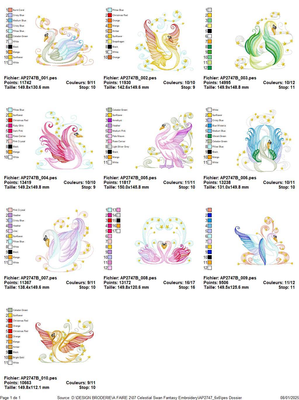 Celestial Swan Fantasy Embroidery Pack - Image 4