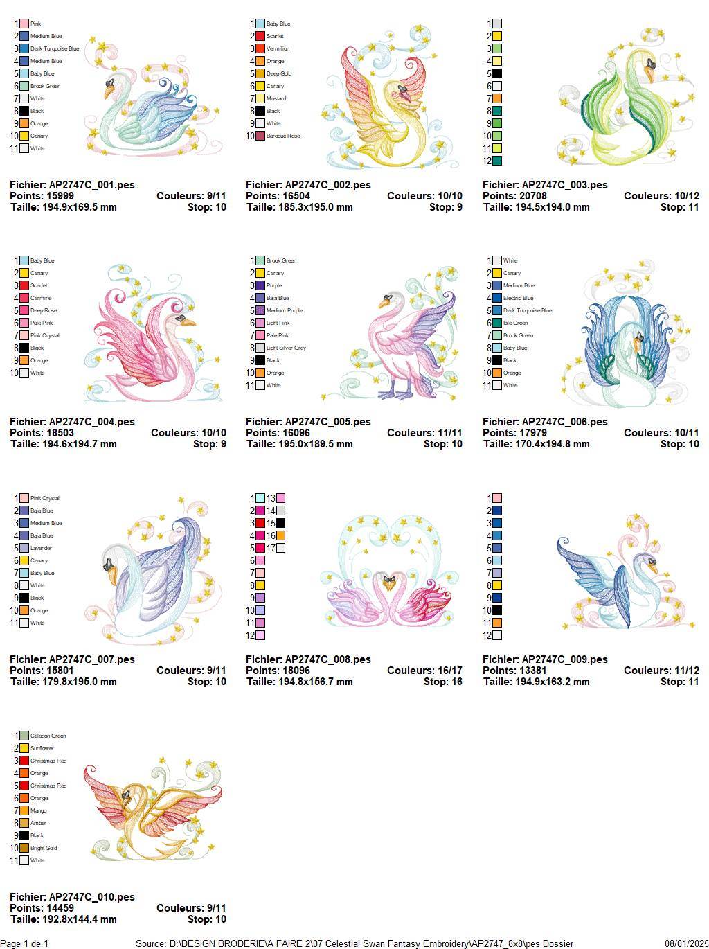 Celestial Swan Fantasy Embroidery Pack - Image 5