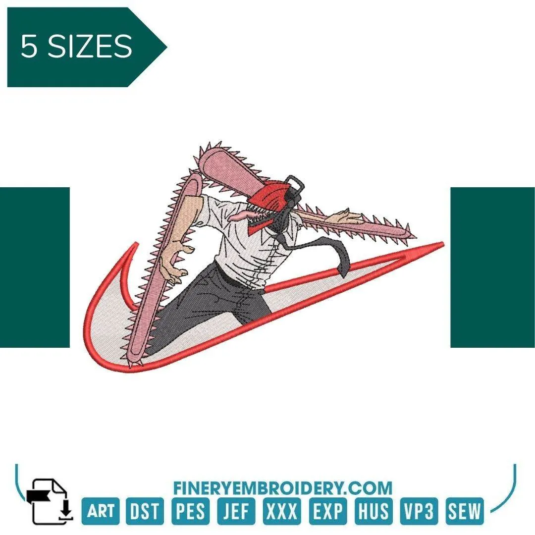 Chainsaw Nike -Embroidery Design