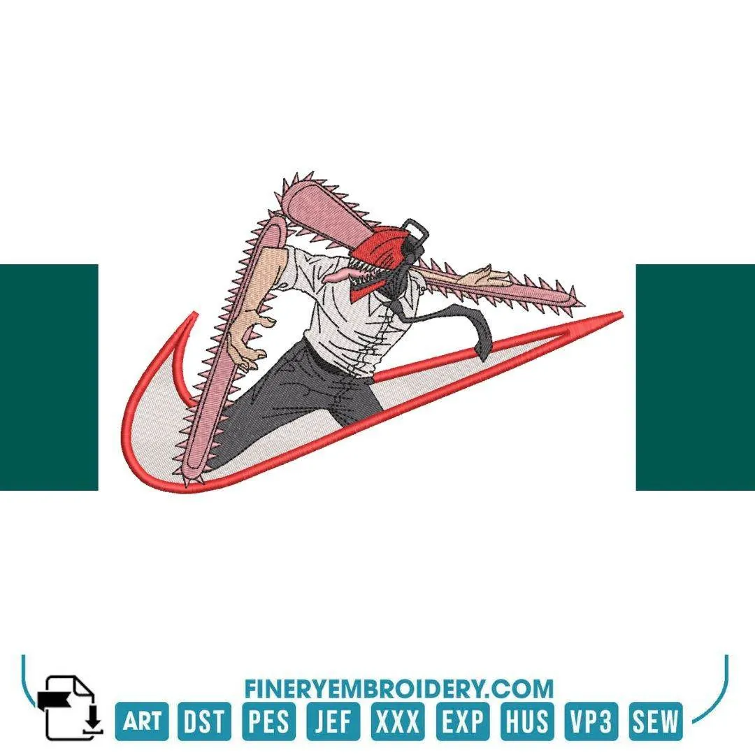 Chainsaw Nike -Embroidery Design - Image 2