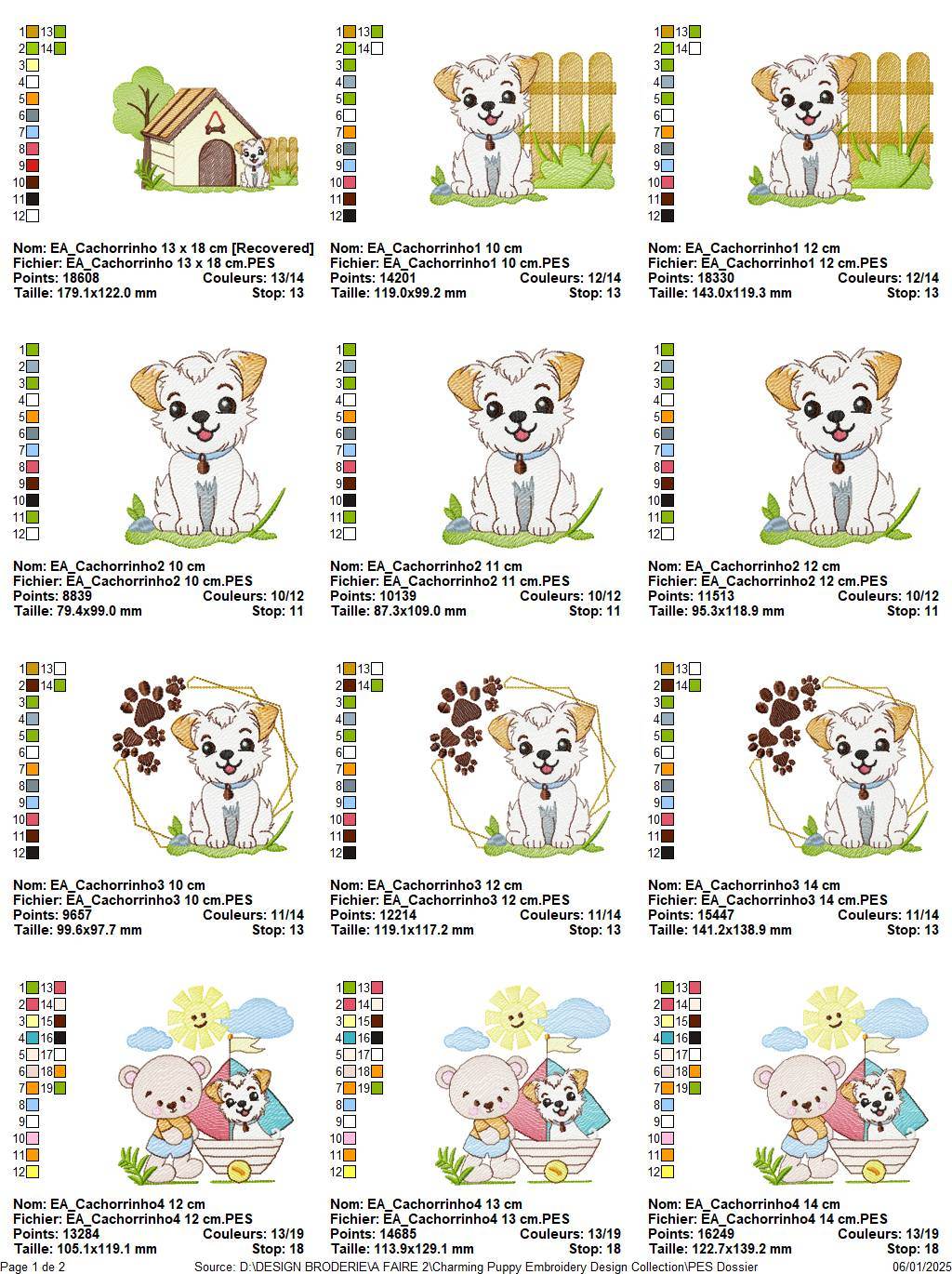 Charming Puppy Embroidery Design Collection – 9 Unique Designs for Your Creative Projects - Image 2