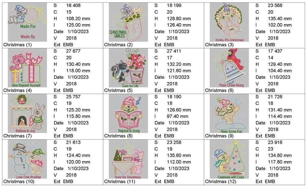 Christmas Appliques: Embroidery Design Pack - Image 3