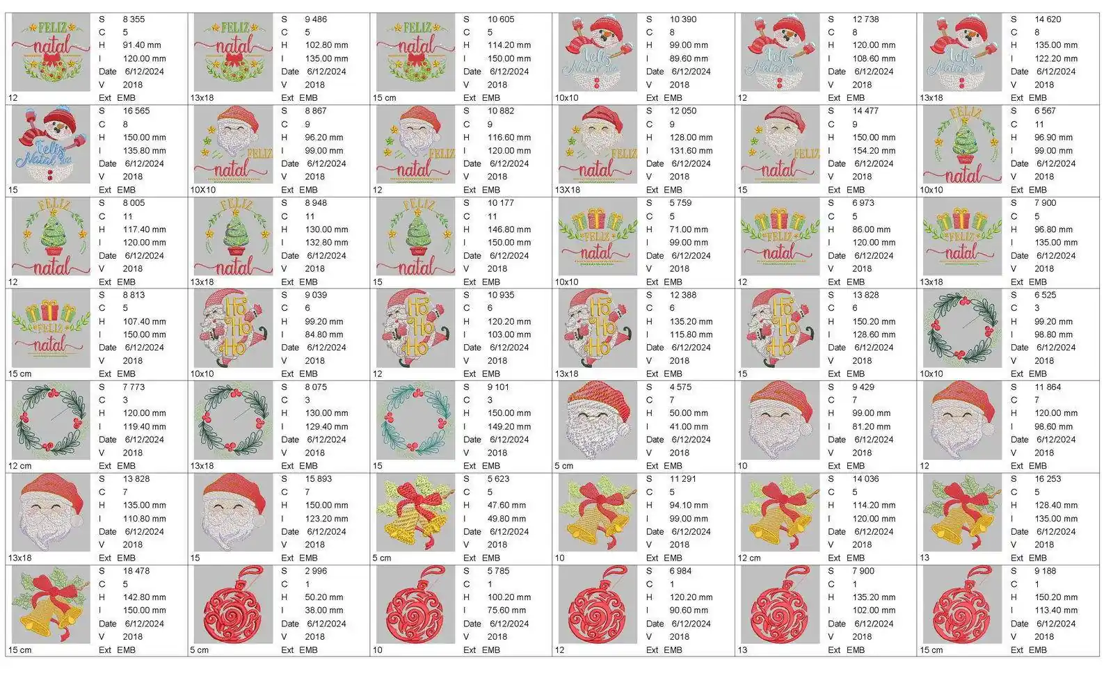 Christmas Embroidery Design Pack - 10 Designs Multi Sizes - Image 2