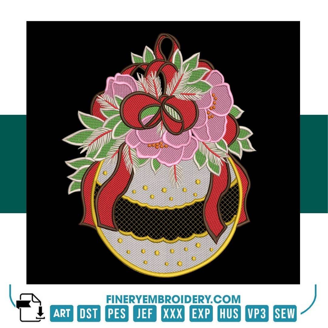 Christmas Ornament Embroidery Design Pack – 4 Elegant Patterns - Image 3