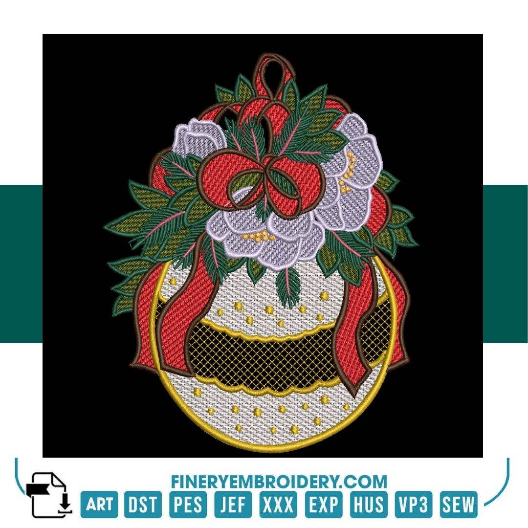 Christmas Ornament Embroidery Design Pack – 4 Elegant Patterns - Image 4