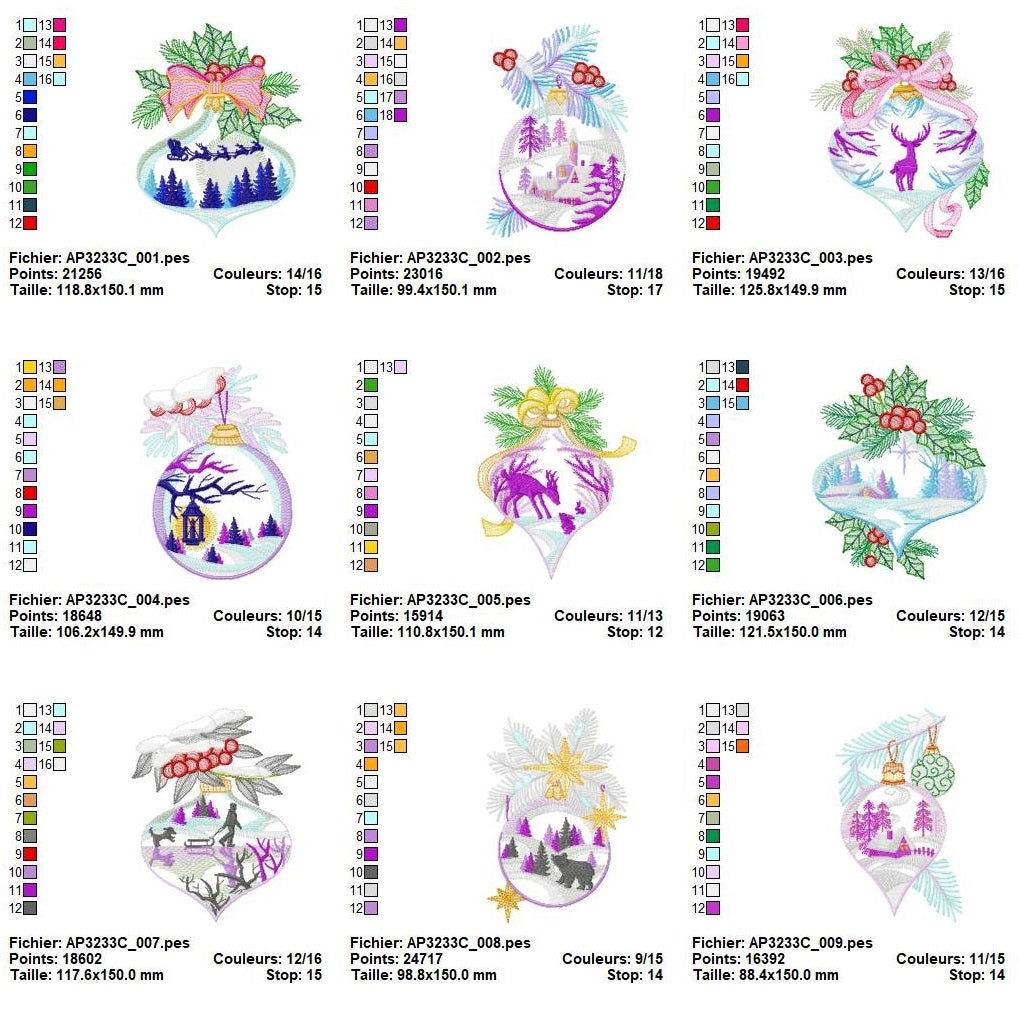 Christmas Ornament Embroidery Pack - 9 Magical Designs! - Image 2