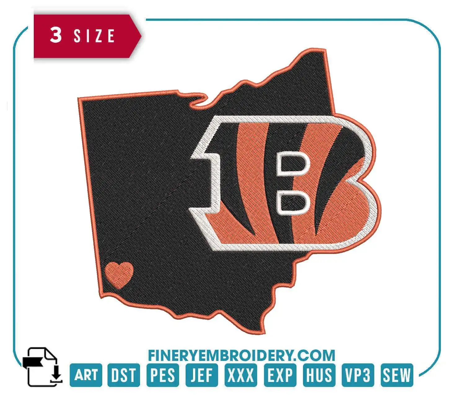 Cincinnati Bengals Embroidery Design 2