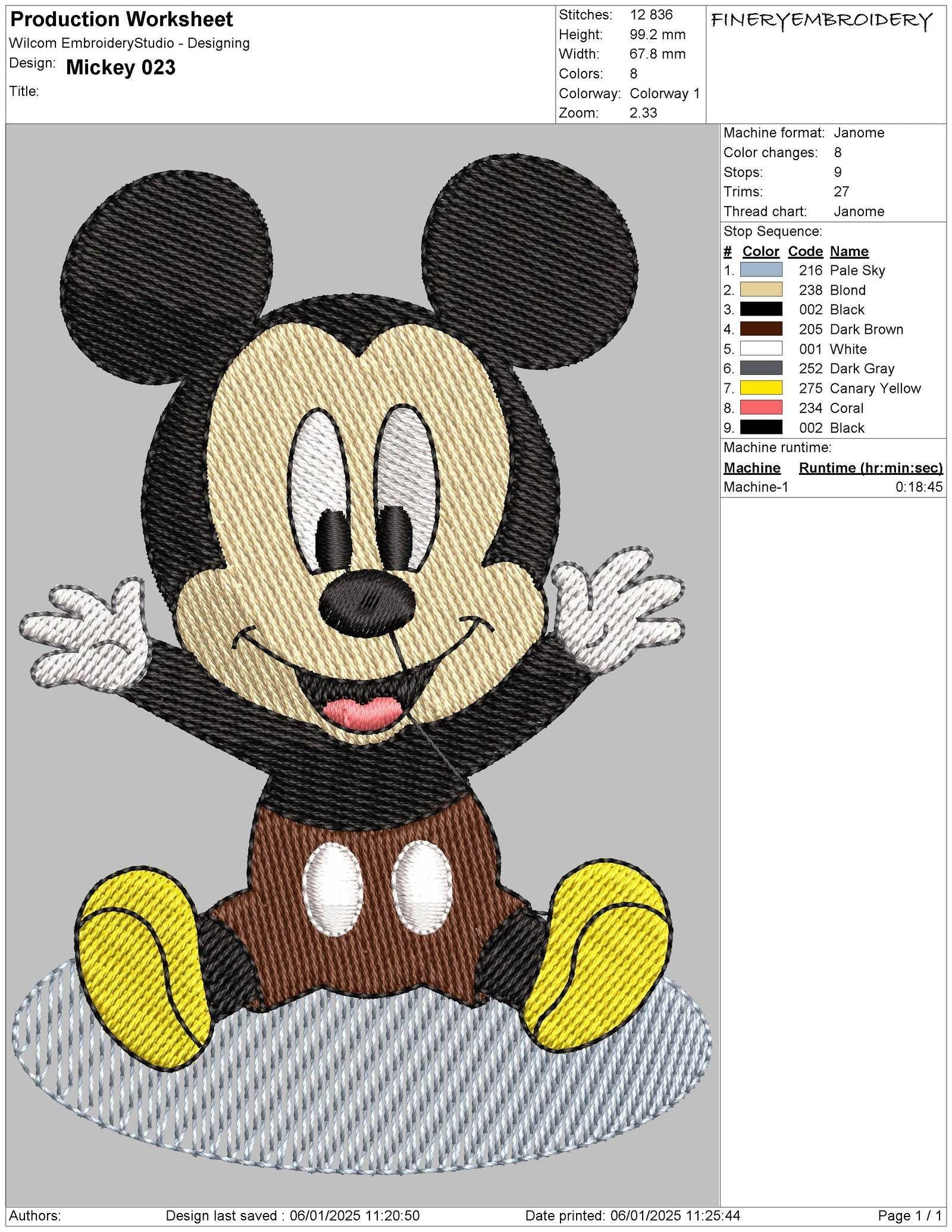 Classic Mickey Mouse Embroidery Design Pack – 4 Playful Designs - Image 2