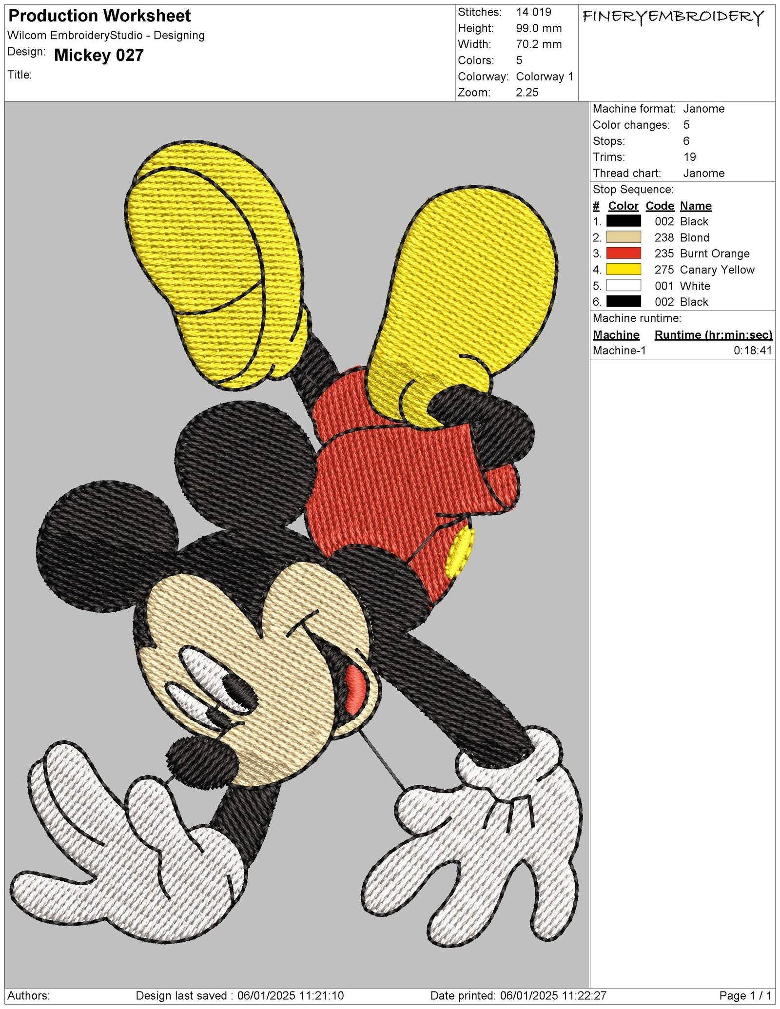 Classic Mickey Mouse Embroidery Design Pack – 4 Playful Designs - Image 4