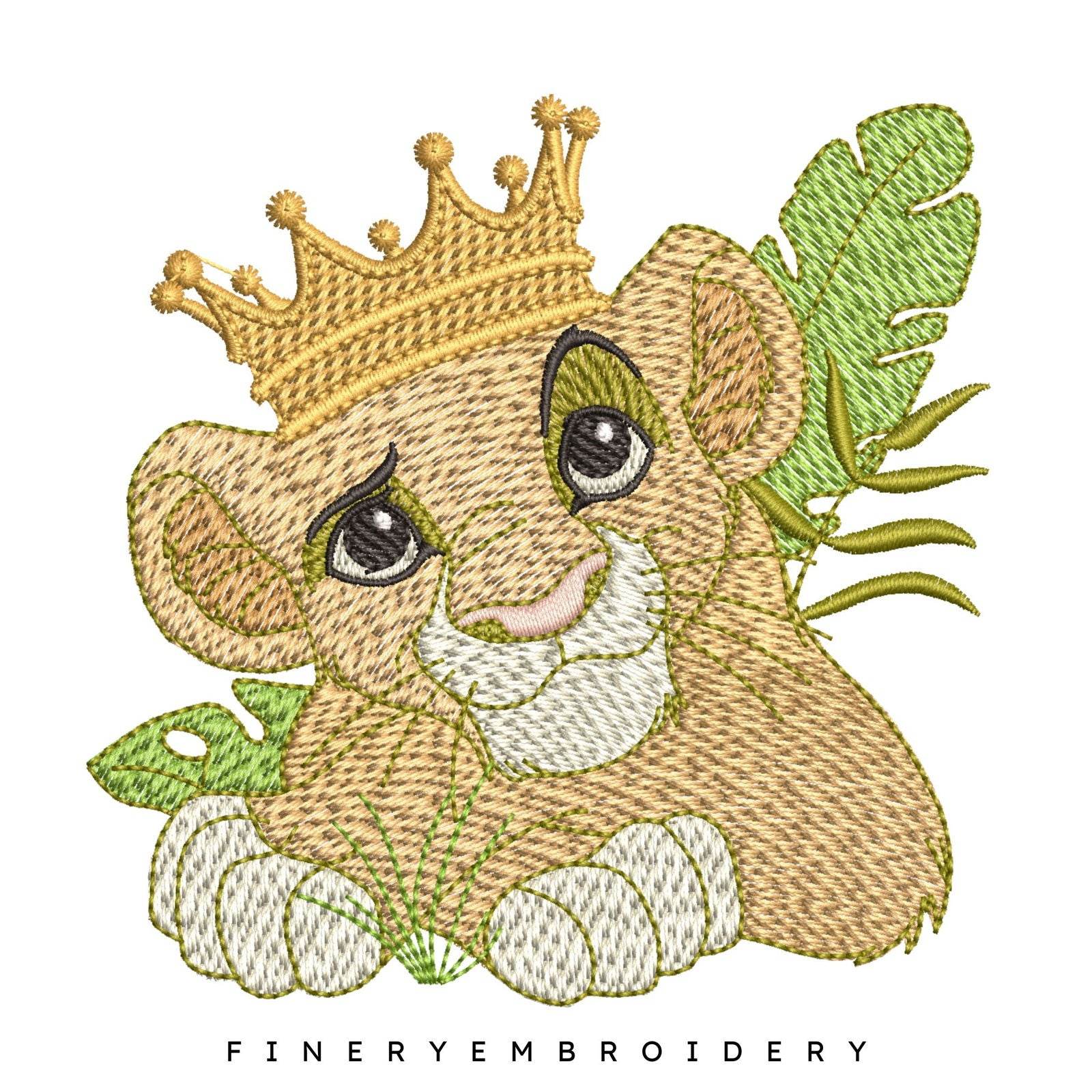 Disney Lion King Simba Embroidery Designs Pack - 5 Patterns, 5 Sizes Each | FineryEmbroidery - Image 2