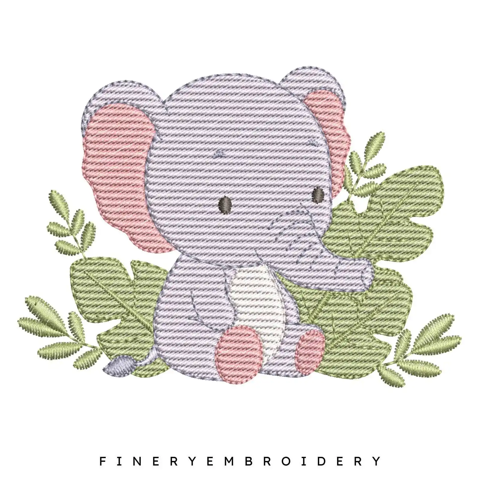 Cute Baby Elephant Embroidery Design - 7 Sizes | FineryEmbroidery - Image 2