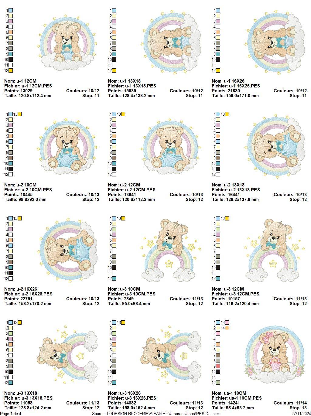 Cute Teddy Bear Embroidery Pack – 12 Designs in 3 Sizes - Image 3