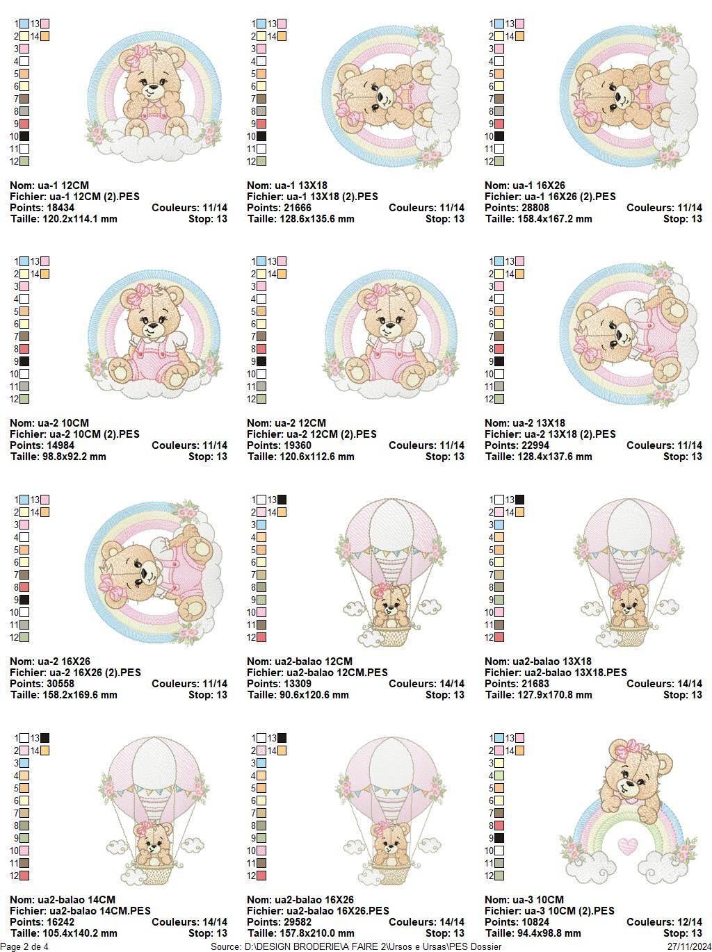 Cute Teddy Bear Embroidery Pack – 12 Designs in 3 Sizes - Image 4