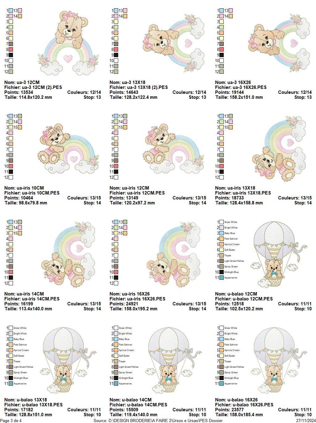 Cute Teddy Bear Embroidery Pack – 12 Designs in 3 Sizes - Image 5