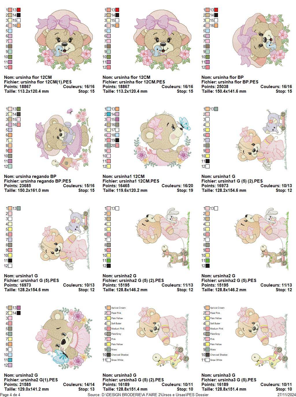 Cute Teddy Bear Embroidery Pack – 12 Designs in 3 Sizes - Image 6