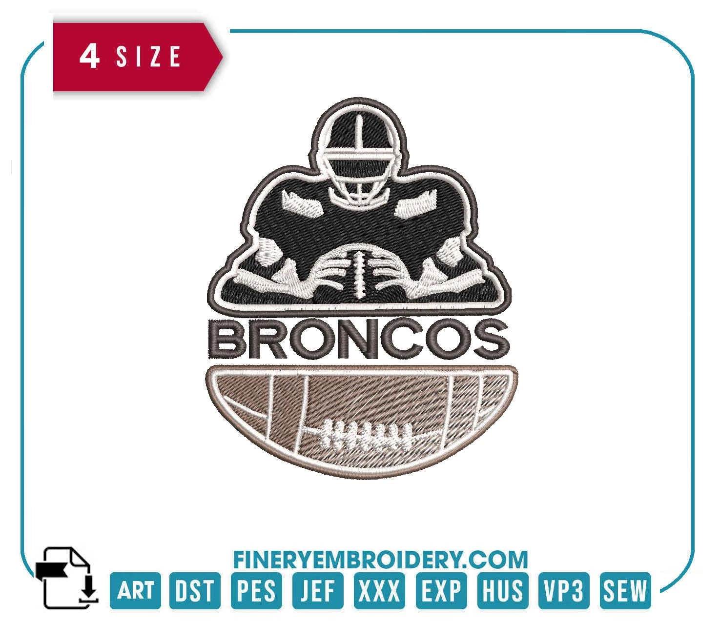 Denver Broncos Team Player : Embroidery Design