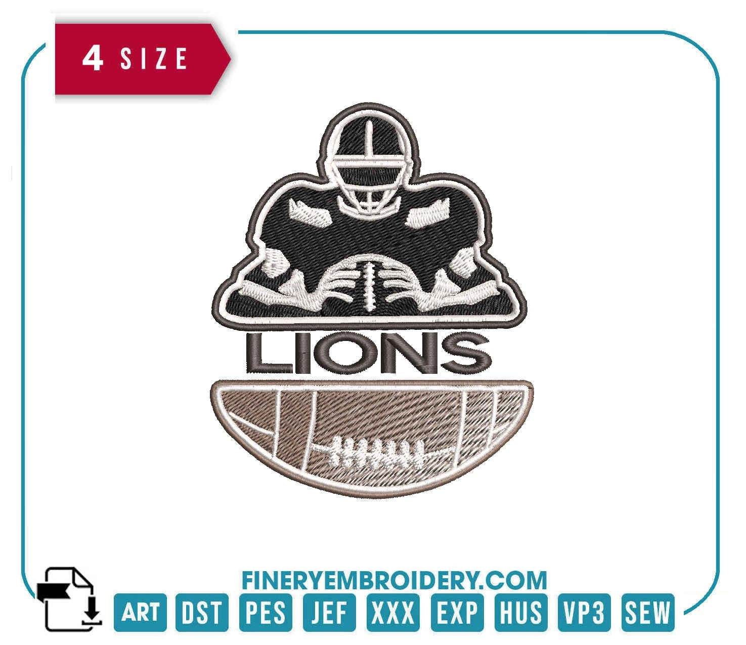 Detroit Lions Team Player : Football Player Embroidery Design
