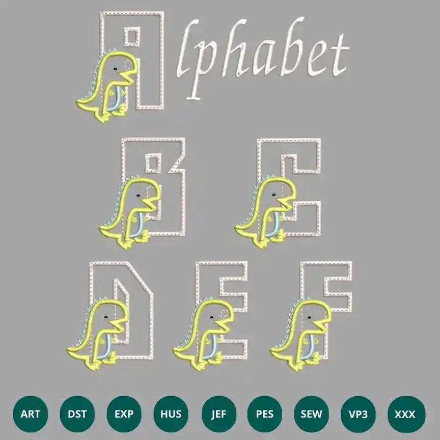 Dino Alphabet Applique A to Z