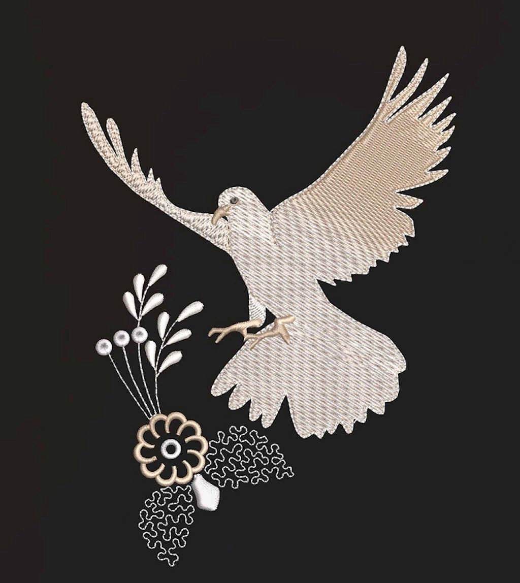 Dove takes flight again - Embroidery Design - Image 3