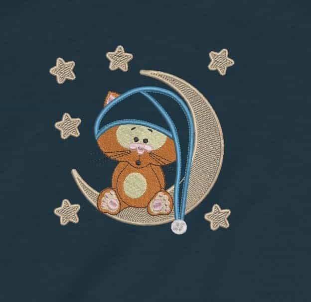 Dreamy Kitten Appliqué Embroidery Design - Image 4