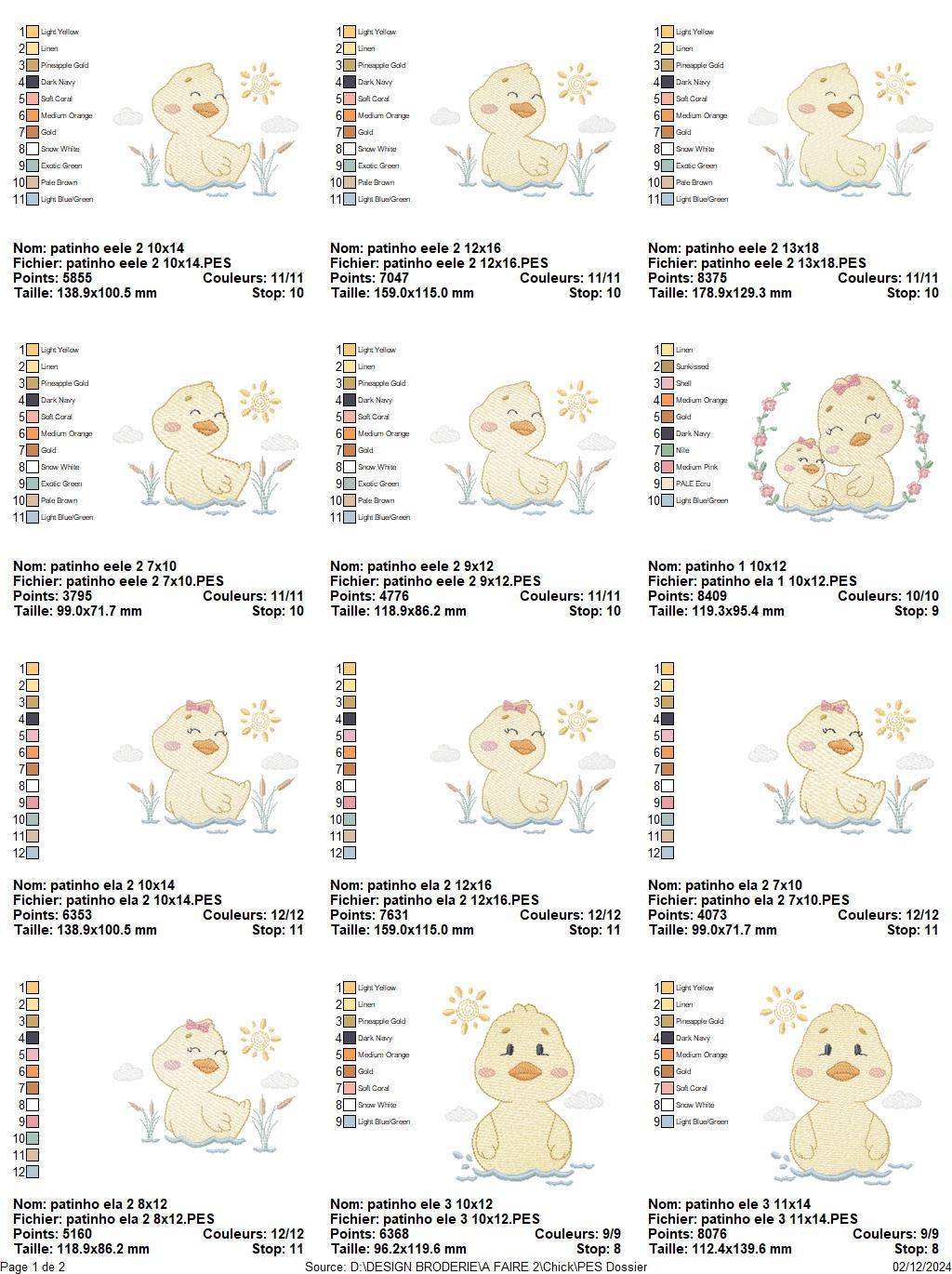 Duckling Embroidery Design Pack: 6 Designs - Multi Sizes - Image 2