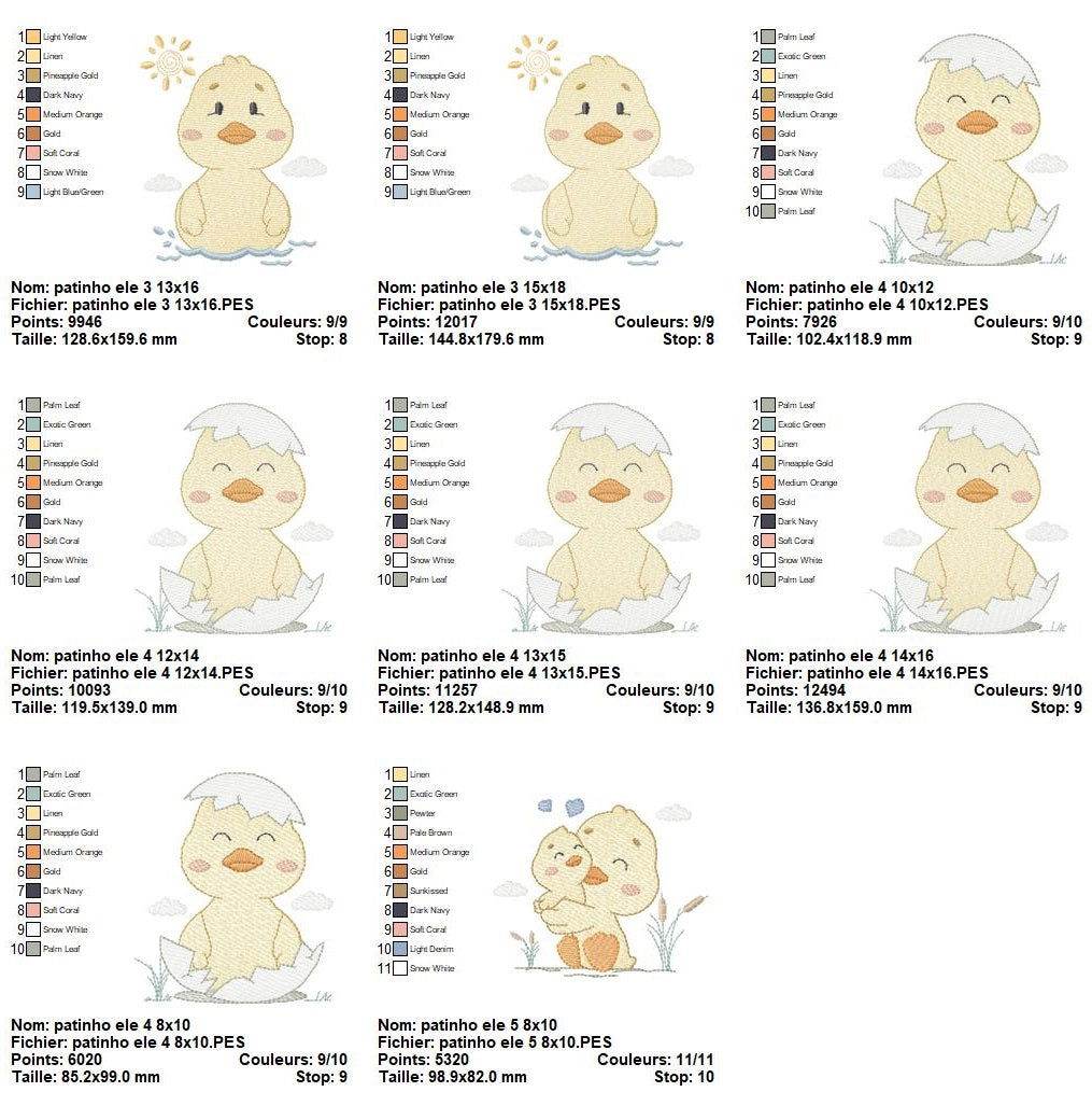 Duckling Embroidery Design Pack: 6 Designs - Multi Sizes - Image 3