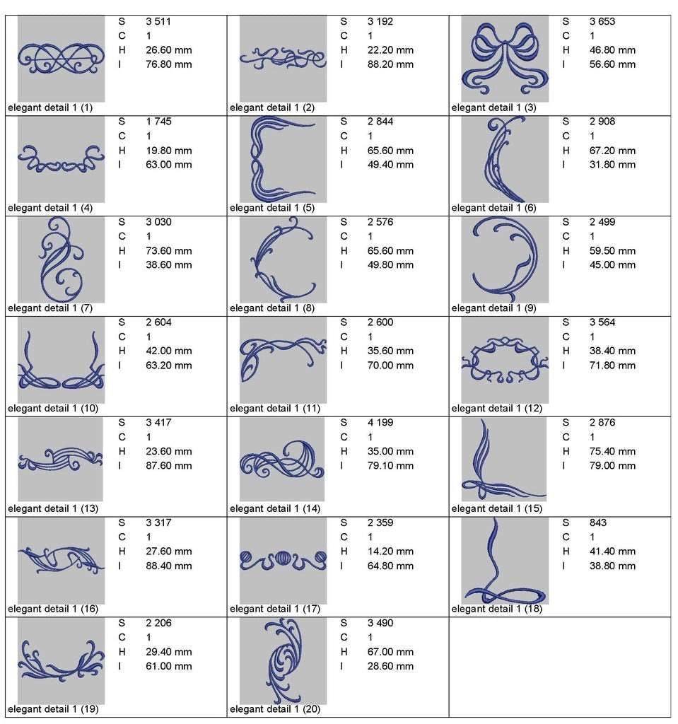 Elegant details borders: Embroidery Design Pack - Image 3