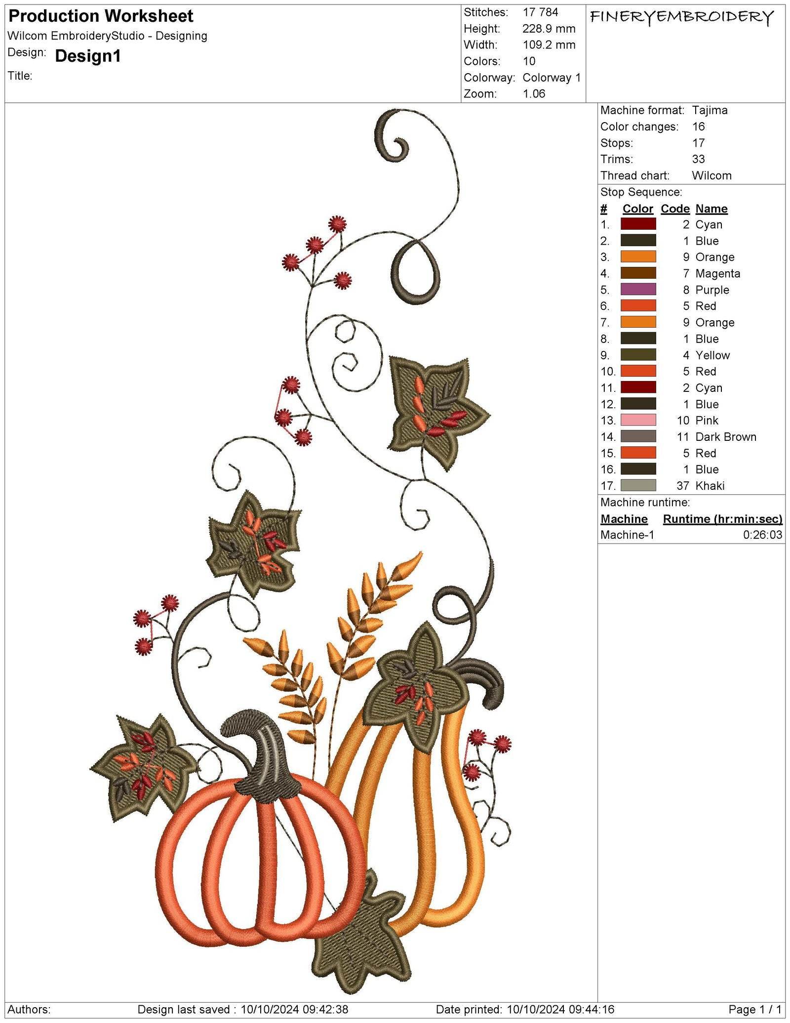 Elegant Halloween Pumpkins & Vines Embroidery Design – Multiple Sizes | FineryEmbroidery - Image 4