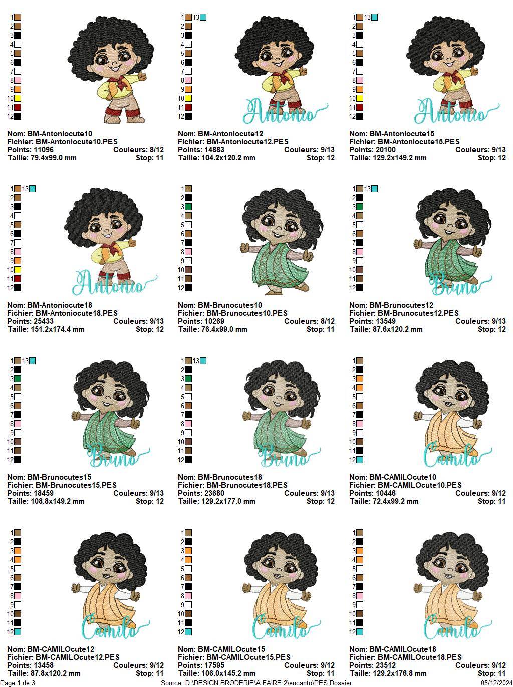 Encanto Character Embroidery Design Pack – 7 Magical Designs Multi Sizes - Image 2