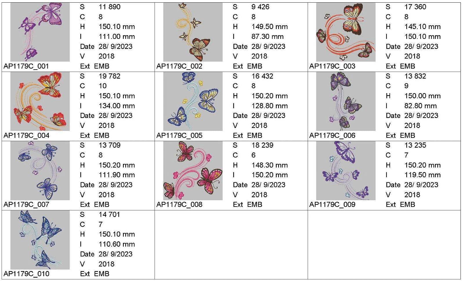 FANTASY IN FLIGHT BUTTERFLIES- Pack of 10 Designs - Embroidery Designs - Image 5