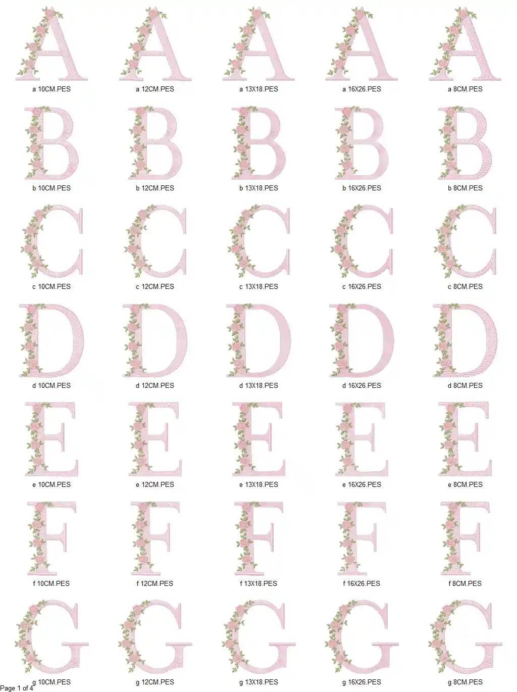Floral Alphabet Embroidery Designs – Complete A to Z Set - Image 2
