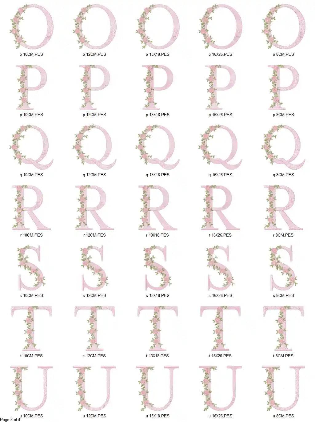 Floral Alphabet Embroidery Designs – Complete A to Z Set - Image 4