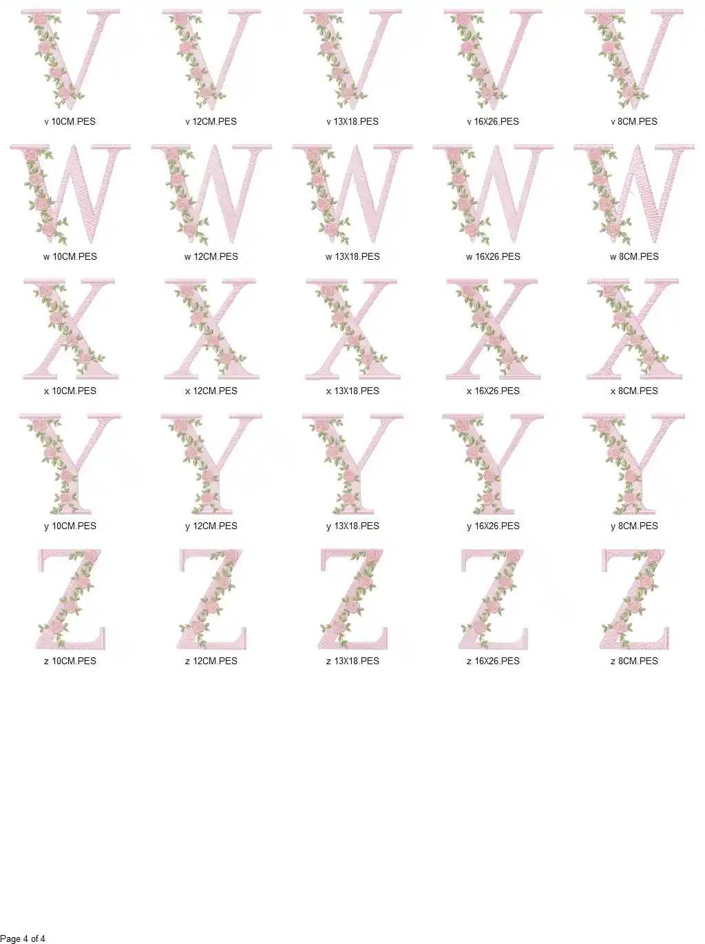 Floral Alphabet Embroidery Designs – Complete A to Z Set - Image 5