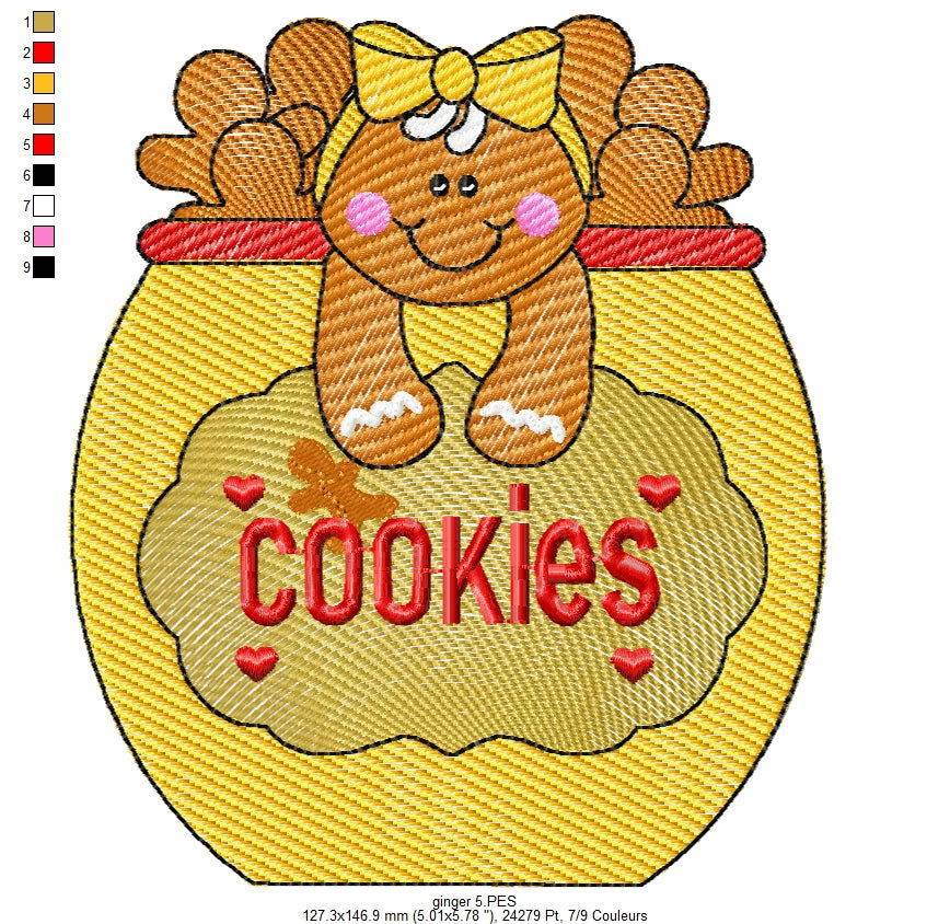 Free Gingerbread Cookie Jar Embroidery Design - Image 2