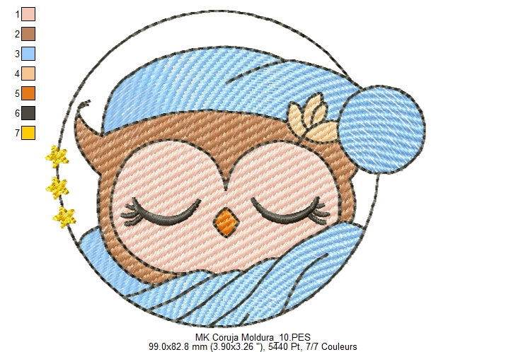 Free Sleepy Owl Woodland Embroidery Design - Image 2