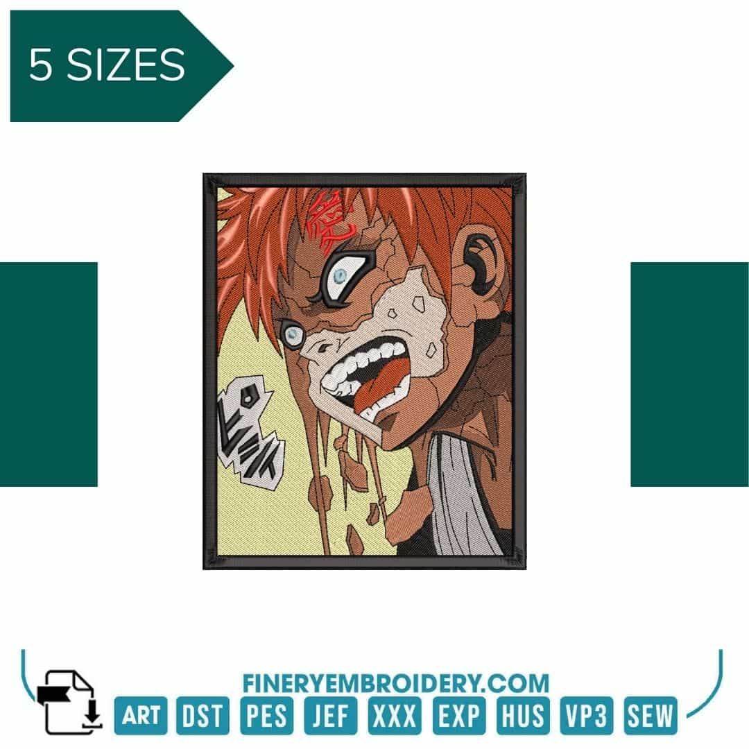 Gaara Anime  - Embroidery Designs