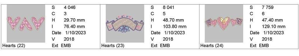 Heart Appliques: Embroidery Design Pack - Image 4